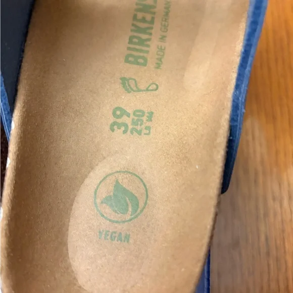 Birkenstock womens 39 new in box Sydney Bs Soft Birki Vegan Elemental Blue - Picture 3 of 5